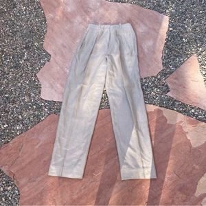 Vintage 70s tan linen pleated trousers